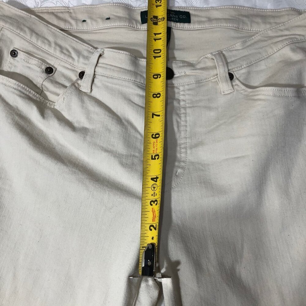 LRL Lauren Jeans Co. Women's FIve Pocket White Jeans Size 14 #NewEnglandCasual - Picture 11 of 13